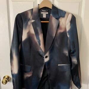 H&M Women’s Watercolor Blazer in Navy and Cream